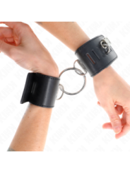 KINK - APPUI-POIGNETS FIXES AVEC ANNEAU ET FERMETURE PAR CADENAS NOIR AJUSTABLE 16-23 CM X 5,5 CM