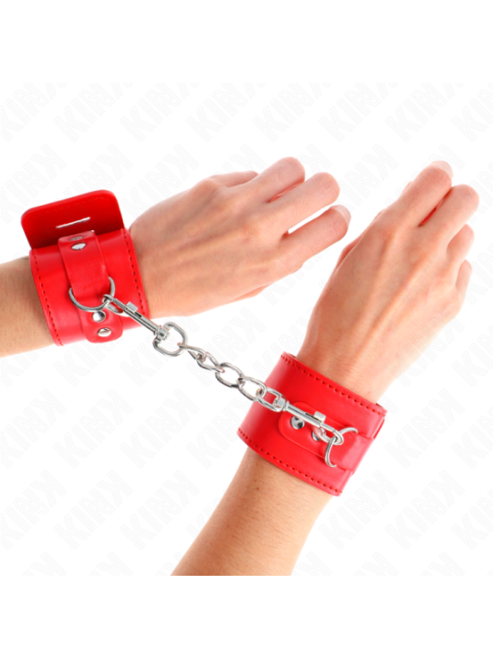 KINK - APPUI-POIGNETS AVEC FERMETURE PAR CADENAS ROUGE AJUSTABLE 16-23 CM X 5,5 CM