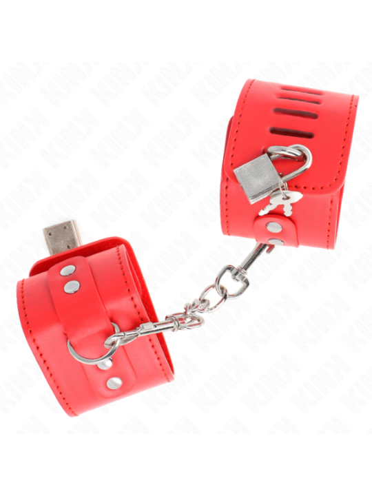 KINK - APPUI-POIGNETS AVEC FERMETURE PAR CADENAS ROUGE AJUSTABLE 16-23 CM X 5,5 CM
