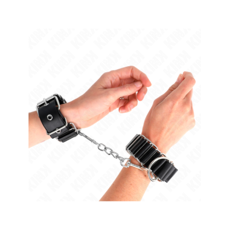 KINK - APPUI-POIGNETS FINS COMME CHARNIÈRES NOIR RÉGLABLE 16-22 CM X 3,5 CM