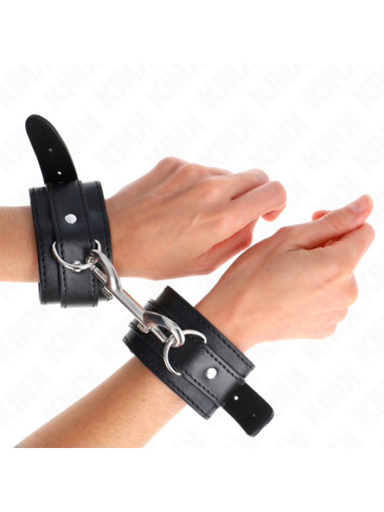 KINK - APPAREILS-POIGNETS - RANGÉE DE RIVETS SIMPLE NOIR AJUSTABLE 17-28 CM X 5 CM