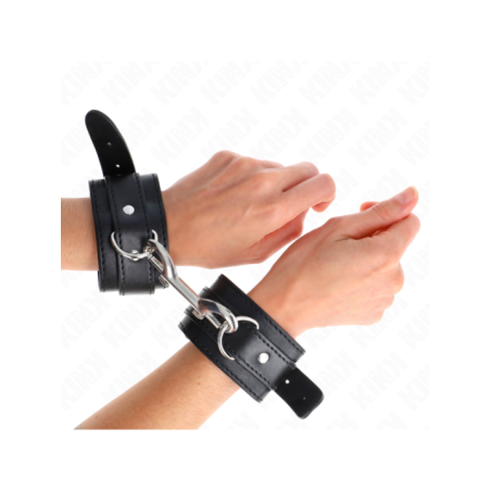 KINK - APPAREILS-POIGNETS - RANGÉE DE RIVETS SIMPLE NOIR AJUSTABLE 17-28 CM X 5 CM