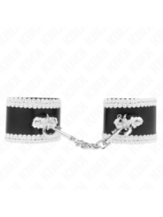 KINK - APPUI-POIGNETS NOIR AVEC DENTELLE DÉCORÉE BLANCHE RÉGLABLE 20-23 CM X 5,5 CM