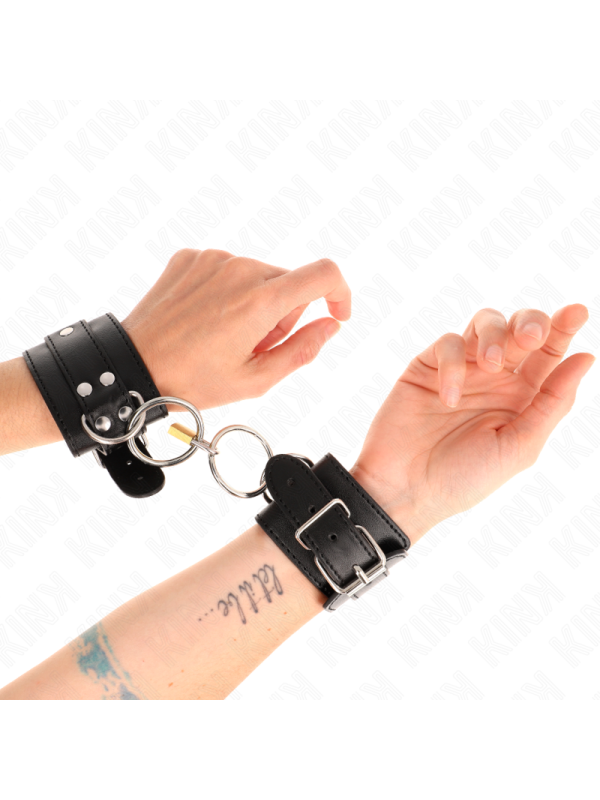 KINK - APPAREILS-POIGNETS VERROUILLÉS PAR JOINT TORIQUE NOIR RÉGLABLE 20-28 CM X 5,5 CM
