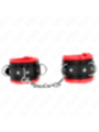 KINK - APPUI-POIGNETS LOURDS DOUBLÉS DE FOURRURE ROUGE AJUSTABLES 20-30 CM X 6 CM