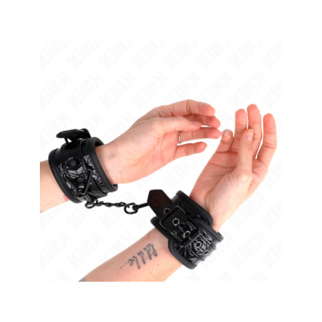 KINK - APPUI-POIGNETS MOTIF DIAMANT NOIR AJUSTABLE 17-26 CM X 5,5 CM