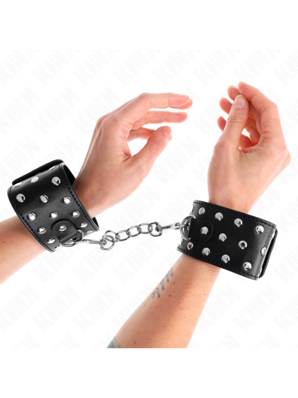 KINK - RETENUES-POIGNETS PUNK RÉGLABLES 19-24 CM X 5,5 CM