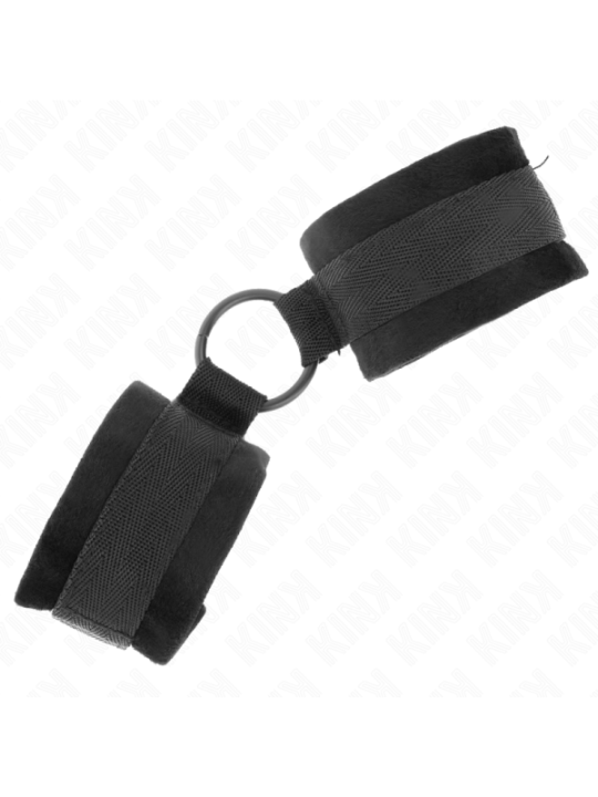 KINK - MANCHETTES DÉBUTANT FOURRURE 25 CM AVEC O-RING 4 CM NOIR AJUSTABLE 15-25 CM