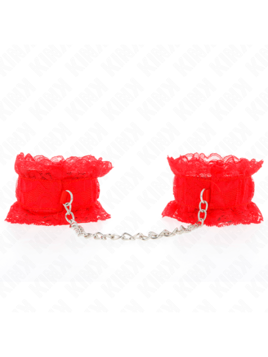 KINK - ATTENTES-POIGNETS ÉLASTIQUES EN DENTELLE ROUGE