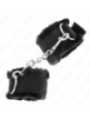 KINK - APPUI-POIGNETS DOUBLÉS DE FOURRURE NOIR AJUSTABLE 17-31 CM X 7 CM