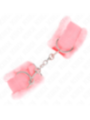 KINK - APPUI-POIGNETS DOUBLÉS DE FOURRURE ROSE RÉGLABLE 17-31 CM X 7 CM