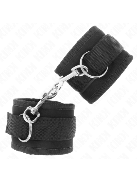 KINK - APPAREILS-POIGNETS À CROCHET ET BOUCLE EN NYLON NOIR MODÈLE 2 RÉGLABLE 18-35 CM X 6 CM