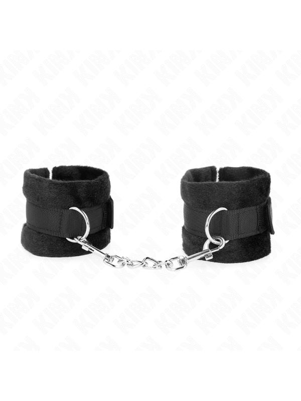 KINK - MANCHETTES DÉBUTANT EN FOURRURE NOIR 30 X 7 CM