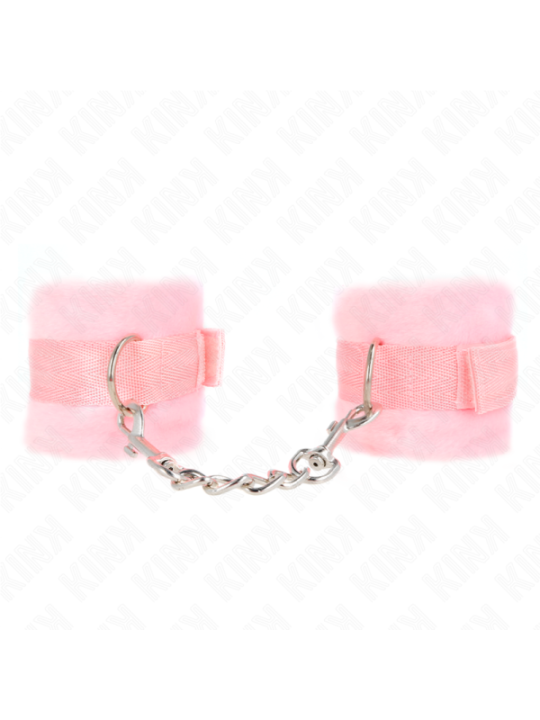 KINK - MANCHETTES DÉBUTANT EN FOURRURE ROSE 30 X 7 CM
