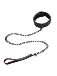 CALEXOTICS - NOCTURNAL COLLIER ET LAISSE EN CUIR RÉGLABLE NOIR