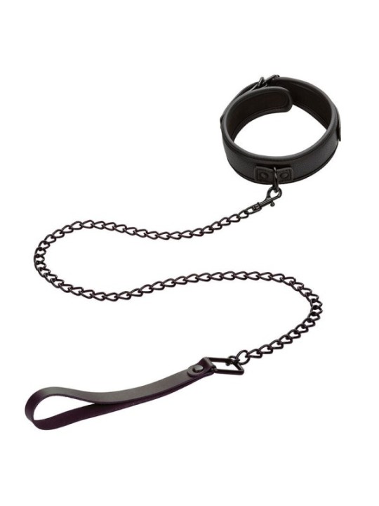CALEXOTICS - NOCTURNAL COLLIER ET LAISSE EN CUIR RÉGLABLE NOIR