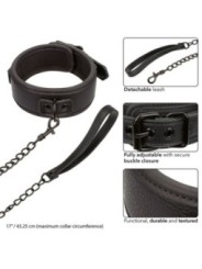 CALEXOTICS - NOCTURNAL COLLIER ET LAISSE EN CUIR RÉGLABLE NOIR