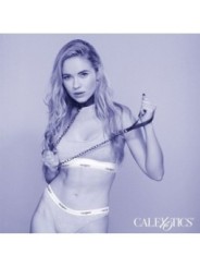 CALEXOTICS - NOCTURNAL COLLIER ET LAISSE EN CUIR RÉGLABLE NOIR