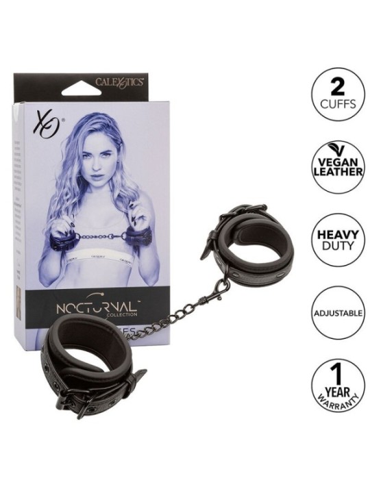 CALEXOTICS - NOCTURNAL POIGNETS EN CUIR RÉGLABLES NOIRS