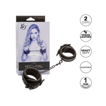CALEXOTICS - NOCTURNAL POIGNETS EN CUIR RÉGLABLES NOIRS