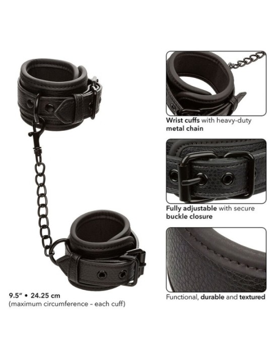 CALEXOTICS - NOCTURNAL POIGNETS EN CUIR RÉGLABLES NOIRS