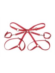 SUBBLIME - 953706 MENOTTES AVEC CEINTURE DE BONDAGE ROUGE TAILLE UNIQUE