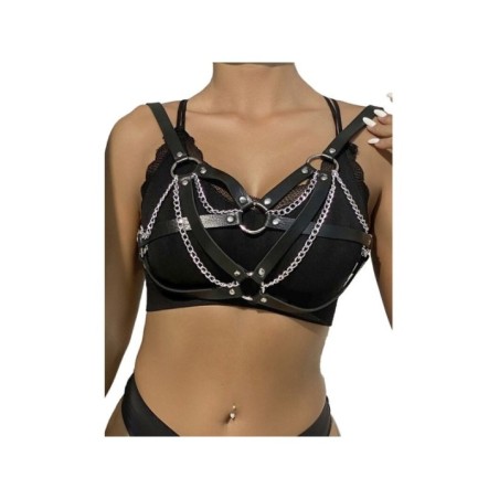SUBBLIME - 953713 CEINTURE PUNK BONDAGE BOUCLE MÉTAL NOIRE TAILLE UNIQUE