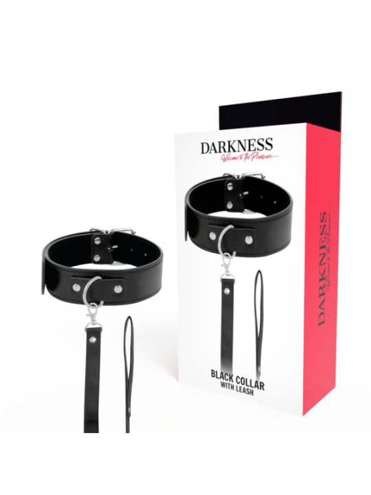 DARKNESS - COLLIER DE POSTURE AVEC CHAÎNE EN CUIR