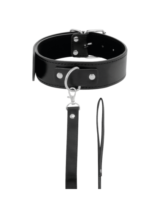 DARKNESS - COLLIER DE POSTURE AVEC CHAÎNE EN CUIR