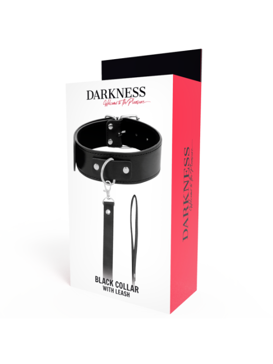 DARKNESS - COLLIER DE POSTURE AVEC CHAÎNE EN CUIR