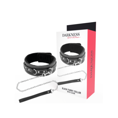 DARKNESS - COLLIER EN CUIR DE HAUTE QUALITÉ AVEC LAISSE