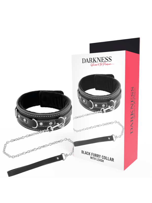 DARKNESS - COLLIER EN CUIR DE HAUTE QUALITÉ AVEC LAISSE