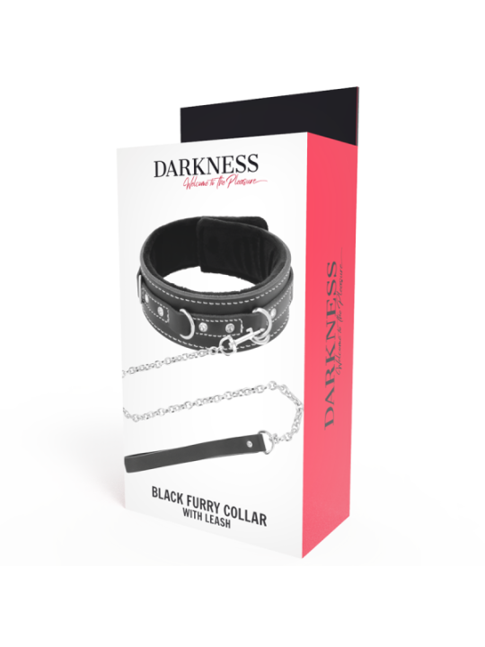 DARKNESS - COLLIER EN CUIR DE HAUTE QUALITÉ AVEC LAISSE