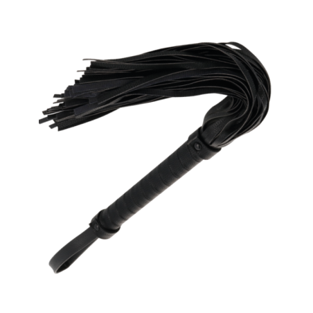 DARKNESS - FOUET DE BONDAGE NOIR 42CM CUIR