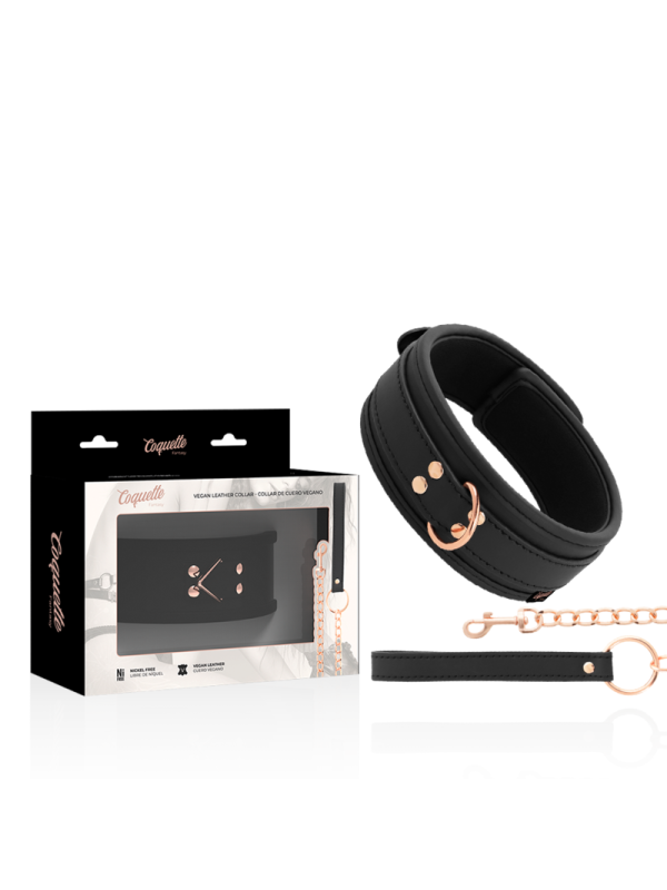 COQUETTE CHIC DESIRE - COLLIER FANTAISIE EN CUIR VÉGAN AVEC BRACELET ET DOUBLURE EN NÉOPRÈNE