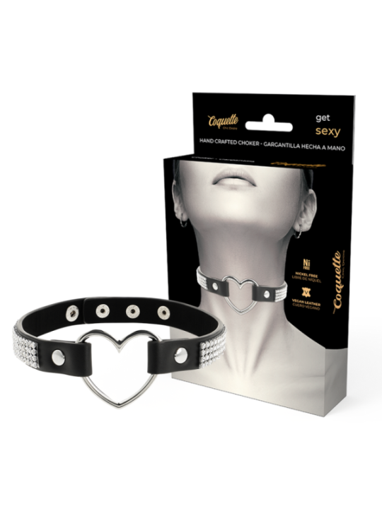 COQUETTE CHIC DESIRE - RAS DE COU EN CUIR VEGAN AVEC COEUR