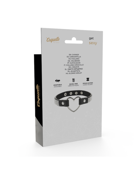 COQUETTE CHIC DESIRE - RAS DE COU EN CUIR VEGAN AVEC COEUR