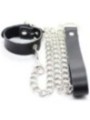 OHMAMA FETISH - COLLIER PÉNIS ET BRACELET EN CUIR AVEC CHAÎNE MÉTALLIQUE