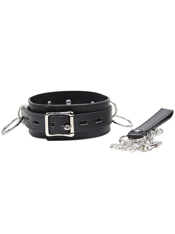 OHMAMA FETISH - COLLIER DE SOUMISSION AVEC 3 ANNEAUX