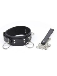 OHMAMA FETISH - COLLIER DE SOUMISSION AVEC 3 ANNEAUX
