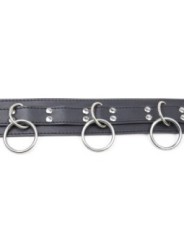 OHMAMA FETISH - COLLIER DE SOUMISSION AVEC 3 ANNEAUX
