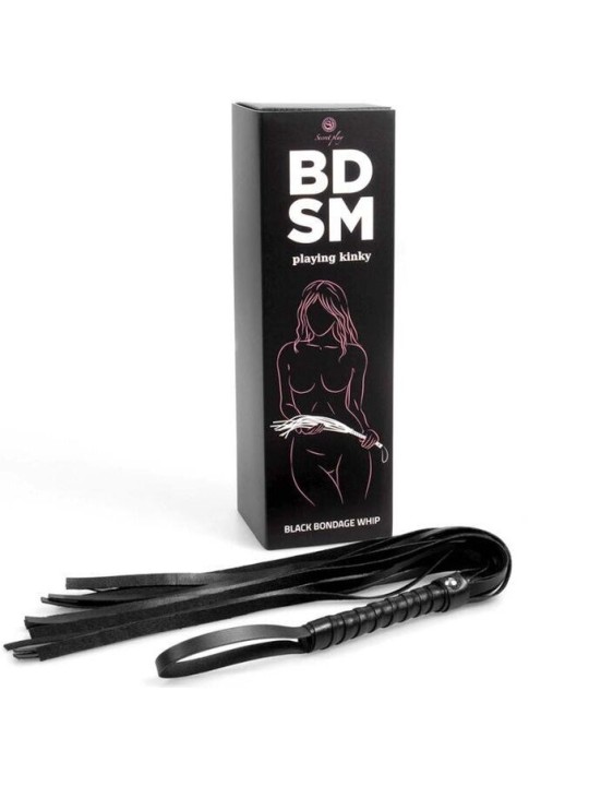 SECRETPLAY - FOUET DE BONDAGE NOIR  COLLECTION BDSM