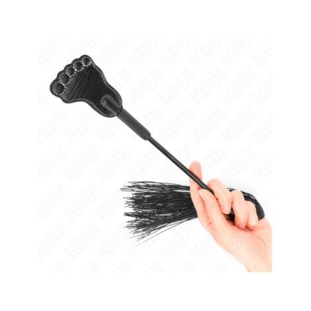 KINK - PAGAIE EN FORME DE PIED AVEC FOUET À GLAND 31 CM