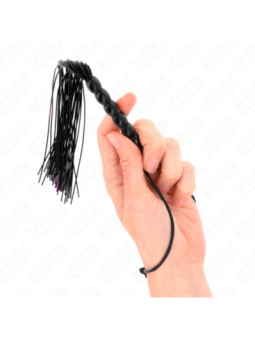 KINK - MINI FOUET EN SILICONE AVEC 6 BILLES NOIRES 26 CM