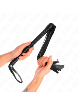 KINK - FOUET AVEC MANCHE TEXTURÉ NOIR 48,5 CM