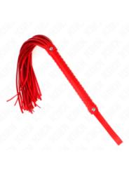 KINK - FOUET AVEC MANCHE TEXTURÉ ROUGE 48,5 CM