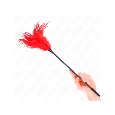 KINK - PLUSIEURS PLUMES DE CHATOUILLES ROUGES 45 CM