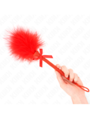 KINK - Baguette en corde de nylon avec plumes chatouillantes et noeud rouge 25 cm