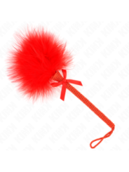 KINK - Baguette en corde de nylon avec plumes chatouillantes et noeud rouge 25 cm