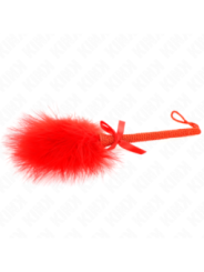 KINK - Baguette en corde de nylon avec plumes chatouillantes et noeud rouge 25 cm